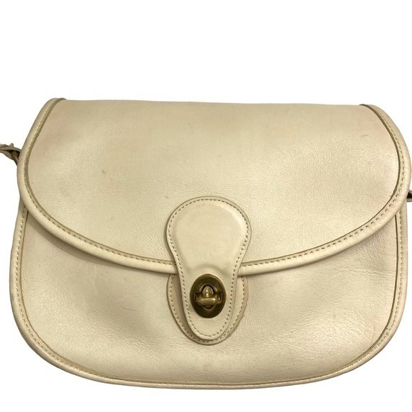 Coach Vintage Cream Bike Leather Prarie Bag Rare